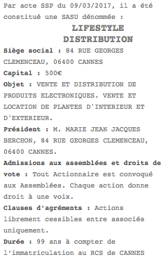 parution legale sasu nice